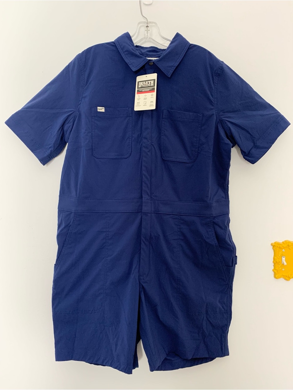 NWT Large Duluth Heirloom Gardening 7" Coveralls Shorts Garden Overalls Blue